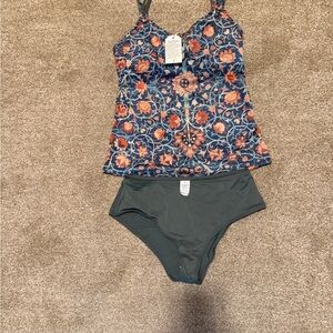 Floral Tankini Top and Bottom Set